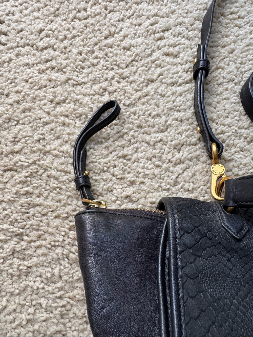Marc By Marc Jacobs Black Textured Flap Top-Handle Satchel - Picture 11 of 11